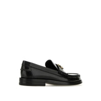 Gucci Black Leather Slip-On Loafers