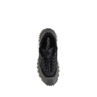 Moncler Gray Calf Leather Bos Taurus Athletic Sneakers