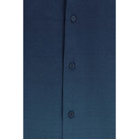 Off-White Blue Viscose Pattern Shirt