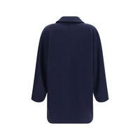 Max Mara Blue Wool Oves Aries Full-Length Jacket