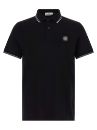 Stone Island Black Cotton Polo Shirt