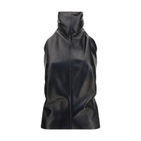 Khaite Black Lamb Ovis Aries Aries Sleeveles T-Shirt