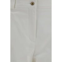 Max Mara White Cotton Cropped Pants