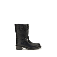 Valentino Garavani Black Calf Leather Bos Taurus Ankle Boots