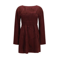 Ganni Bordeaux Acetate Casual Dress
