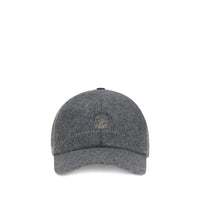 Brunello Cucinelli Gray Wool Oves Aries Cap (Baseball Hat)