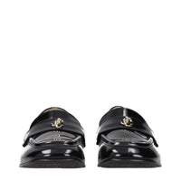 Jimmy Choo Black Leather Slip-On Loafers