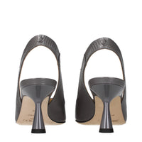 Jimmy Choo Gray Leather High Heel Pumps