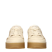 Jimmy Choo Beige Leather Low Top Sneakers