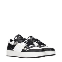 Jimmy Choo Black Leather Low Top Sneakers