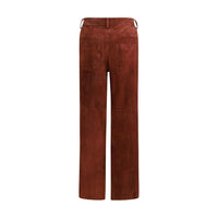 Salvatore Santoro Bordeaux Leather Casual Pants