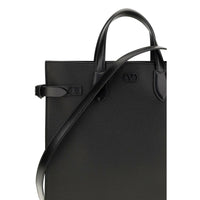 Valentino Garavani Black Calf Leather Bos Taurus Shoulder Bag