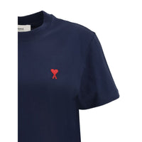 Ami Paris Blue Cotton T-Shirt