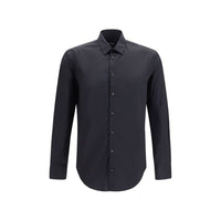 Giorgio Armani Black Cotton Dress Shirt