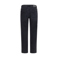 Balmain Black Cotton Straight-Leg Jeans