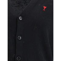 Ami Paris Black Wool Oves Aries Cardigan