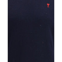 Ami Paris Blue Cotton Sweatshirt