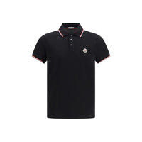 Moncler Black Cotton Polo Shirt