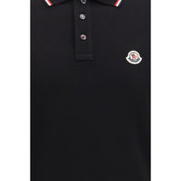 Moncler Black Cotton Polo Shirt