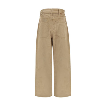 Darkpark Beige Cotton Casual Pants