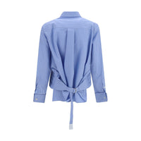 Sacai Blue Cotton Pattern Shirt