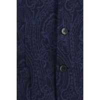 Etro Blue Wool Oves Aries Jacket
