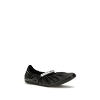 Jimmy Choo Black Calf Leather Bos Taurus Ballet Flats