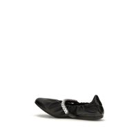 Jimmy Choo Black Calf Leather Bos Taurus Ballet Flats