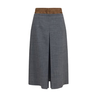 Prada Gray Wool Oves Aries Midi Skirt
