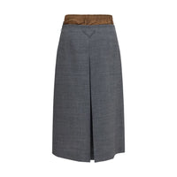 Prada Gray Wool Oves Aries Midi Skirt