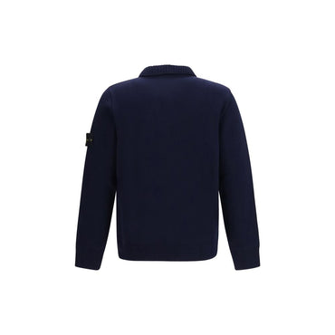 Stone Island Blue Cotton Cardigan