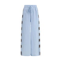 Alemais Blue Linen Casual Pants