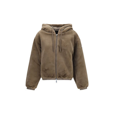 Moose Knuckles Brown Faux Fur Sweatshirt