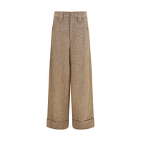 Brunello Cucinelli Beige Wool Oves Aries Casual Pants