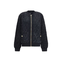 Balmain Black Viscose Bomber