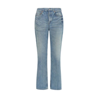 Saint Laurent Blue Cotton Straight-Leg Jeans