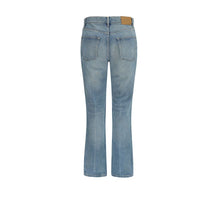 Saint Laurent Blue Cotton Straight-Leg Jeans