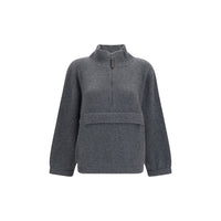 Brunello Cucinelli Gray Cashmere Sweatshirt