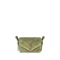 Saint Laurent Bicolor Suede Leather Shoulder Bag