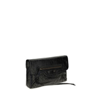 Balenciaga Black Lamb Ovis Aries Aries Clutch Bag