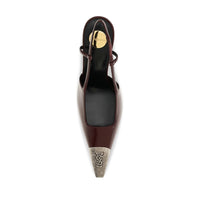 Saint Laurent Bordeaux Calf Leather Bos Taurus High Heel Pumps