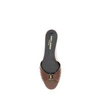Saint Laurent Brown Calf Leather Bos Taurus Mules
