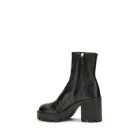Prada Black Calf Leather Bos Taurus Ankle Boots