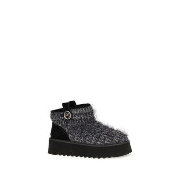 PINKO Black Fabric Ankle Boots