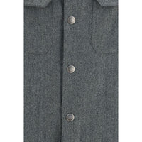 Brunello Cucinelli Gray Wool Oves Aries Dress Shirt