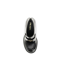 Prada Black Calf Leather Bos Taurus Platform Loafers