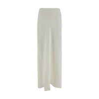 Brunello Cucinelli White Viscose Long Skirt