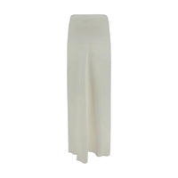 Brunello Cucinelli White Viscose Long Skirt