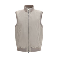 Brunello Cucinelli Gray Polyester Sleeveless Jacket