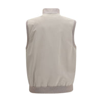 Brunello Cucinelli Gray Polyester Sleeveless Jacket